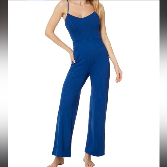 NWT Free People Up At Night One-piece Jumpsuit, blue Sz Med - Picture 5 of 10